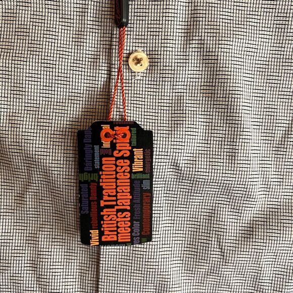 Egara Shirt Men’s 3XL Blue White Woven Pattern NWT Button Up Cotton Spadex - Picture 3 of 9